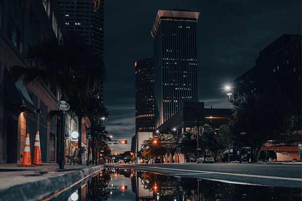 Downtown Tampa after dark